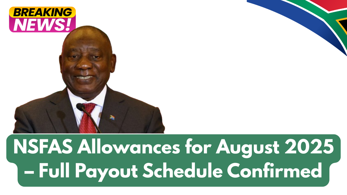 NSFAS Allowances for August 2025 – Full Payout Schedule Confirmed