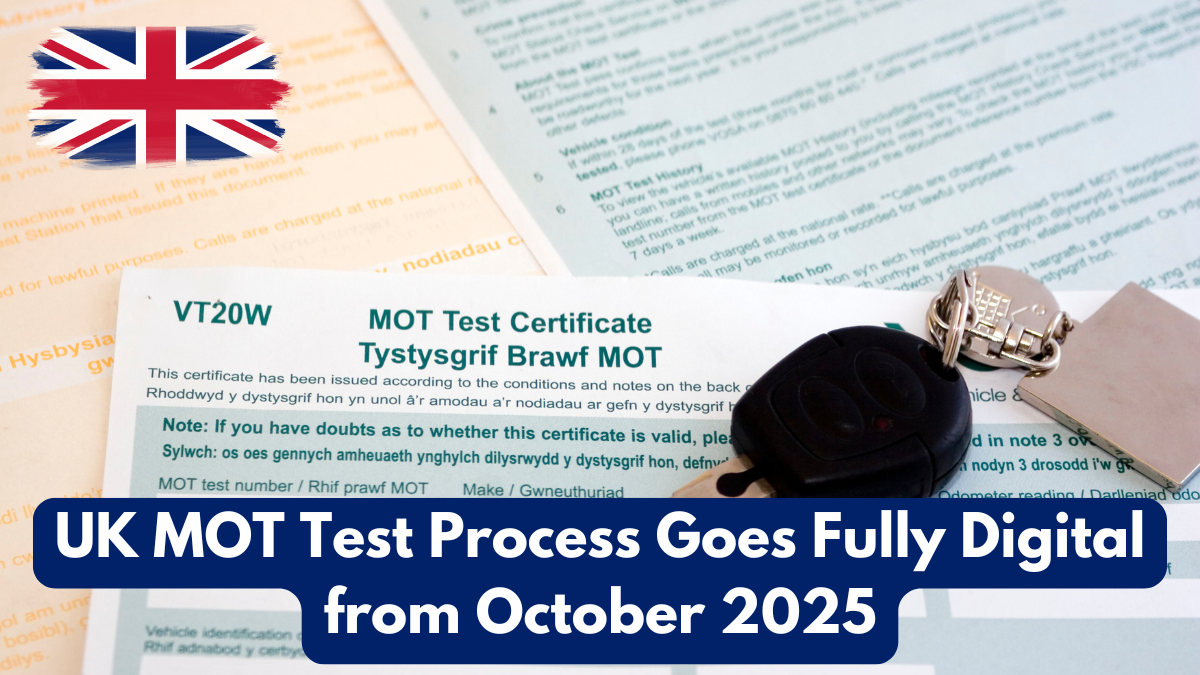 UK MOT Test Process Goes Fully Digital from October 2025